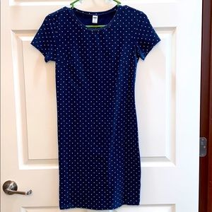 Dress Navy and White Polka Dot